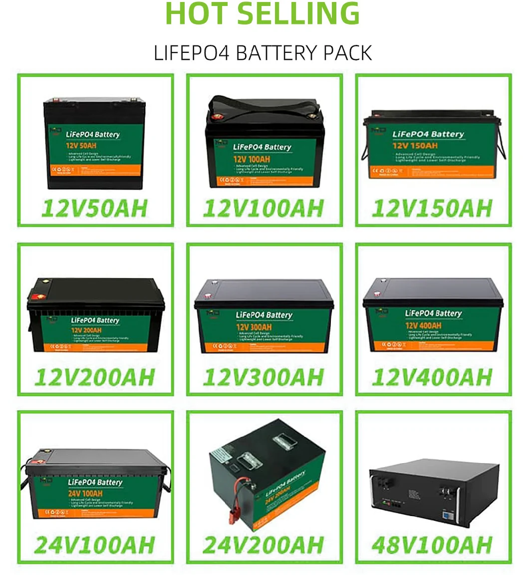 12V Lithium Ion Batteries Factory Drop Shipping 6000 Cycles 10ah 120ah 200ah Solar/Energy Storage/UPS LiFePO4 Battery Pack