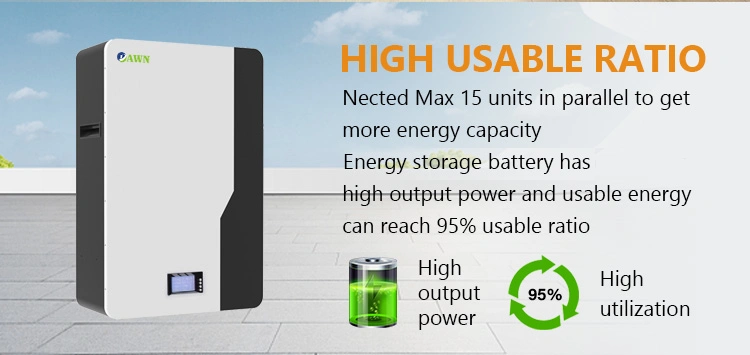 Deep Cycle 90% Dod 24V Lithium Ion 48V 100ah 200ah Inverter System Solar Energy Storage LiFePO4 Battery with 5 Years Warranty