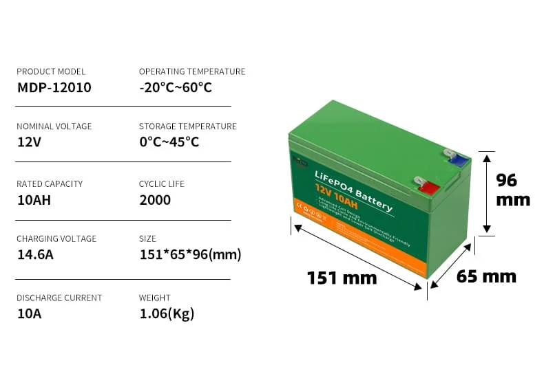 LiFePO4 3.2V Prismatic Cell 12V Lithium Batteries 10ah 12 Volt Lithium Battery for Boat Golf Cart RV