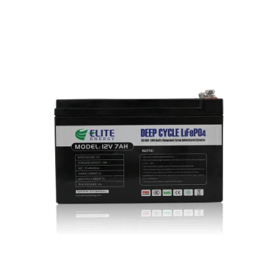 Elite OEM/ODM Customized Lithium Battery 12V 5ah 7ah 20ah Maintenance Free LiFePO4 Li-ion Battery with Built-in BMS