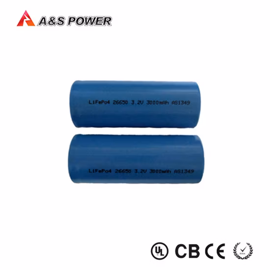 Rechargeable Lithium Ion LiFePO4 Battery 26650 3.2V 3000mAh Cell